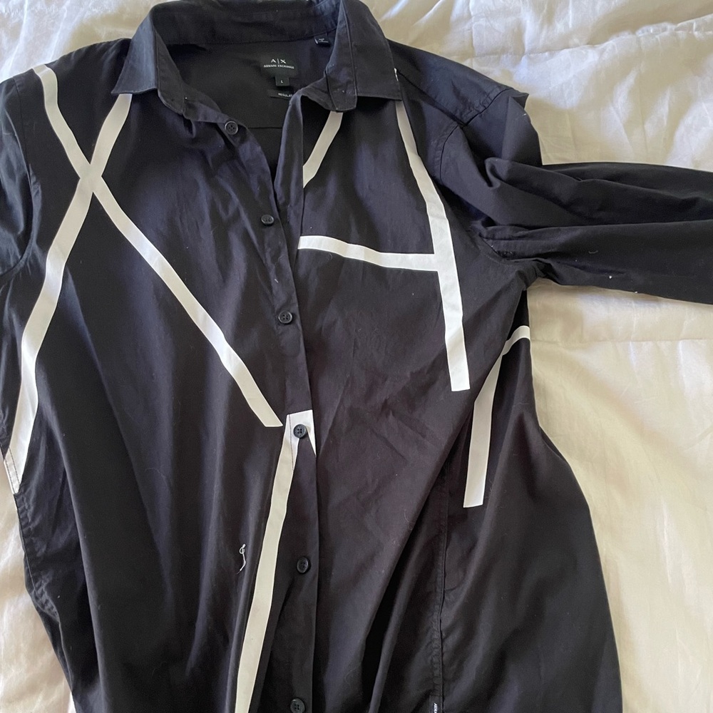 Authentic armani long sleeve button down dress shirt
